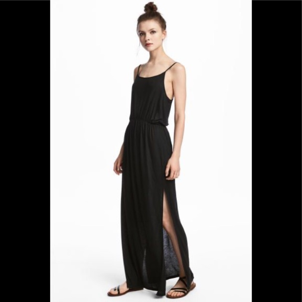 H&M Black Maxi Dress with Slits